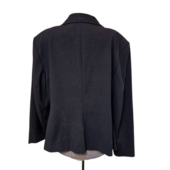 Calvin Klein Blazer Jacket Womens Size 22W Black 2 Button Front Lined Pockets - Picture 3 of 10